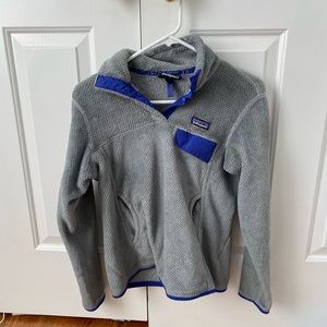 Grey and purple Patagonia sweatshirt